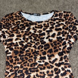 Shein size small cheetah never worn cropped shirt
